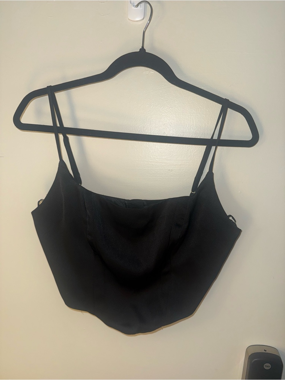Black Satin Crop top/corset style